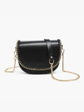 Gold Chain Trim Crossbody | Black
