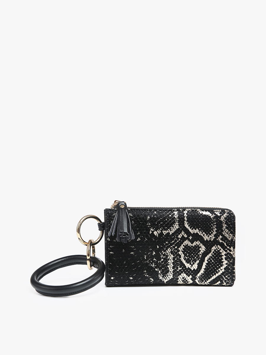 Snake Bangle Wristlet/Wallet | Black/Gold