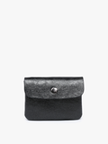 Ethel Snap Closure Pouch | Metallic Black