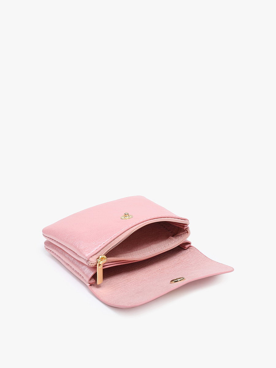 Ethel Snap Closure Pouch | Metallic Black