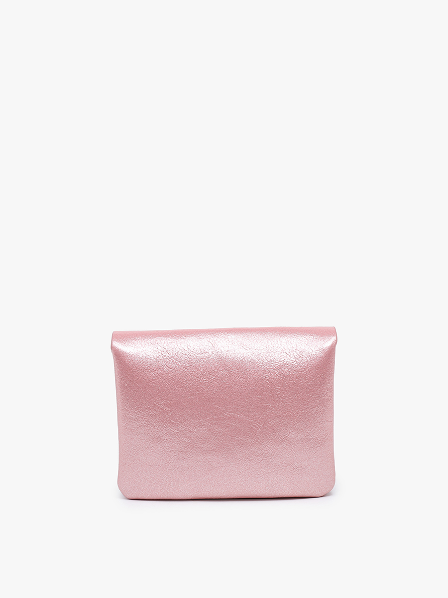 Ethel Snap Closure Pouch | Metallic Pink