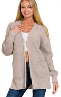 Waffle Cardi | Heather Mocha