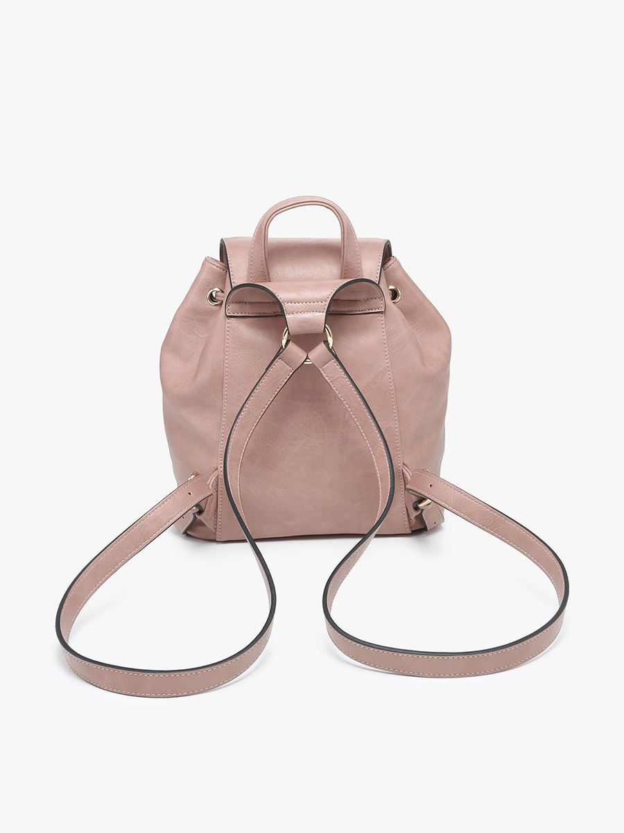 Jewel Fringe Bucket Backpack – Distressed Vegan Bag | Mustard